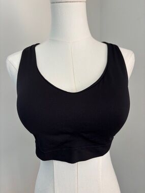 Seamless Scoop Neck Bralette - Black
